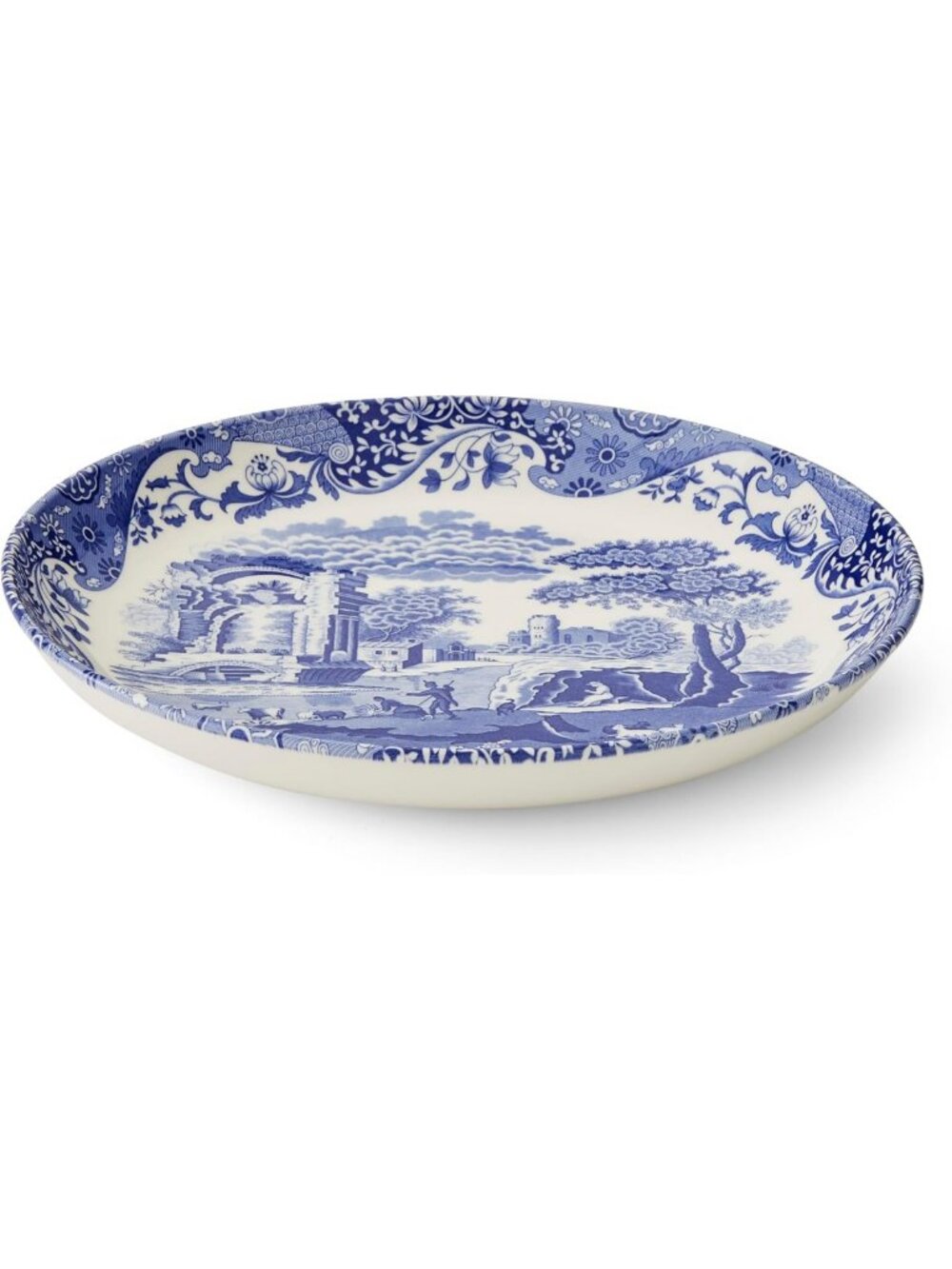 Elegant Blue Italian Pasta Serving Bowl - Ceramic, Made in England, Home Decor